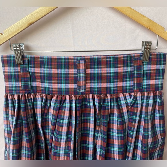 Vintage Benetton High Waist Plaid Wrap Full Skirt Made in Italy Size Medium - Picture 5 of 15